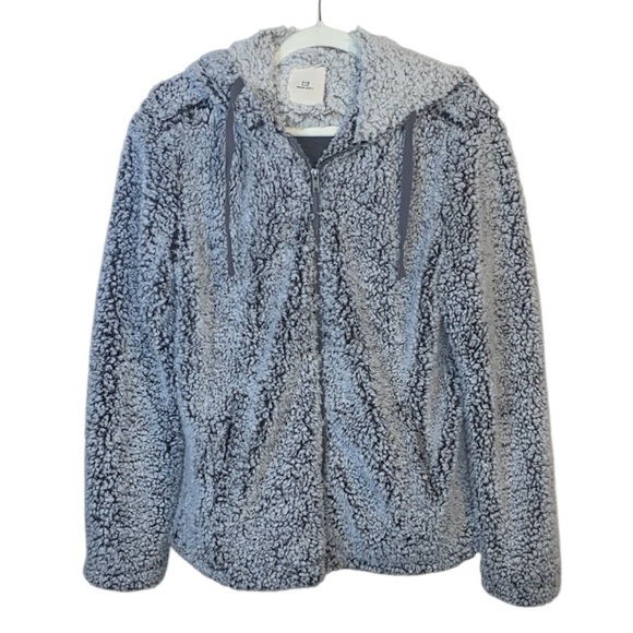 Thread & Supply Gray/Black Oversized Sherpa Teddy Jacket, Size XS - Picture 1 of 10